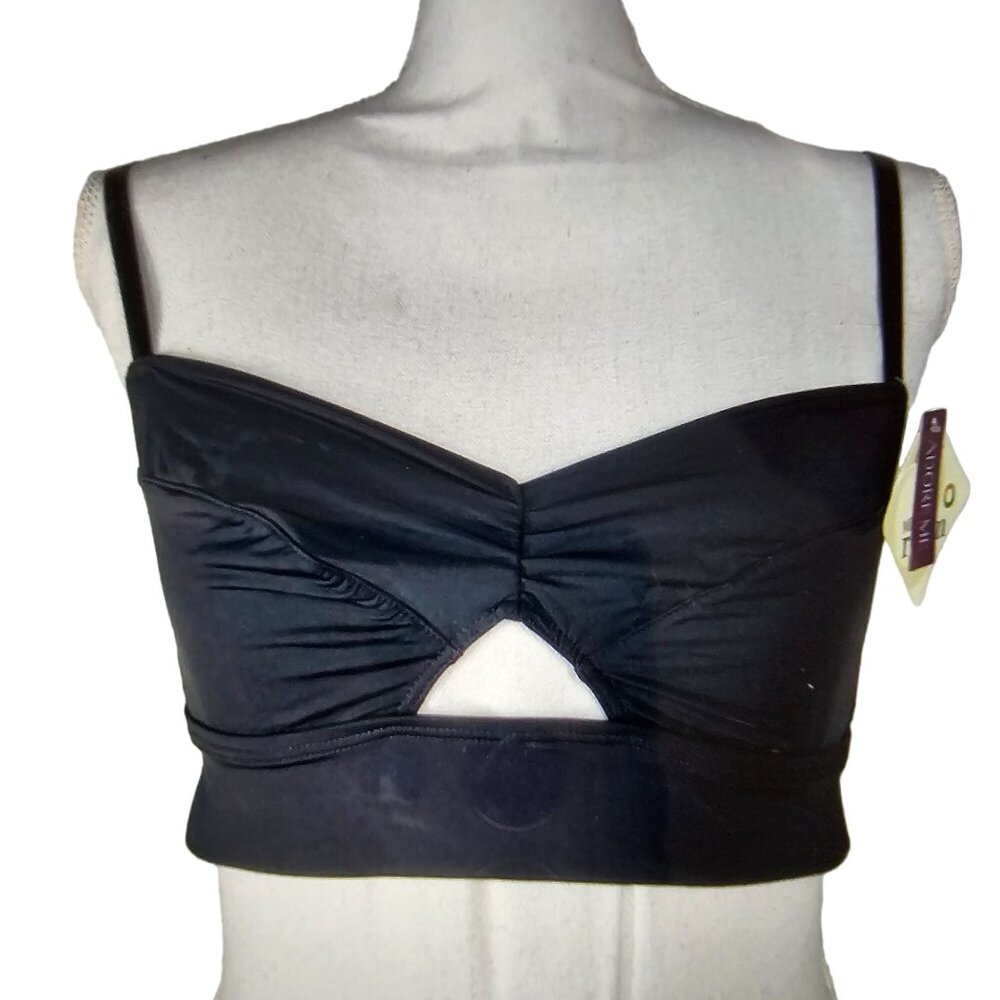 NWT Adore Me wireless bra Black front cut out sz xs